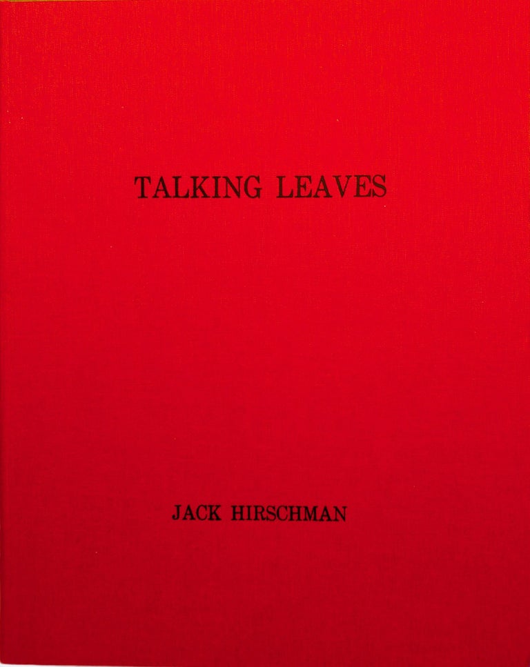 Item #1371 [Poetry] [Signed] Talking Leaves. Jack Hirschman.