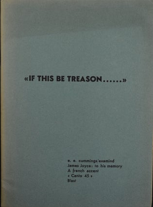 Item #1468 [Propaganda] If This Be Treason. Ezra Pound