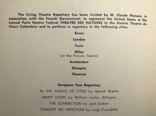 You are cordially invited to attend a champagne party for the benefit of The Living Theatre and its European tour...