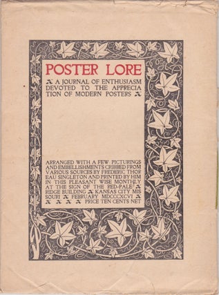 Item #1773 Poster Lore: A Journal of Enthusiasm Devoted to the Appreciation of Modern Posters...