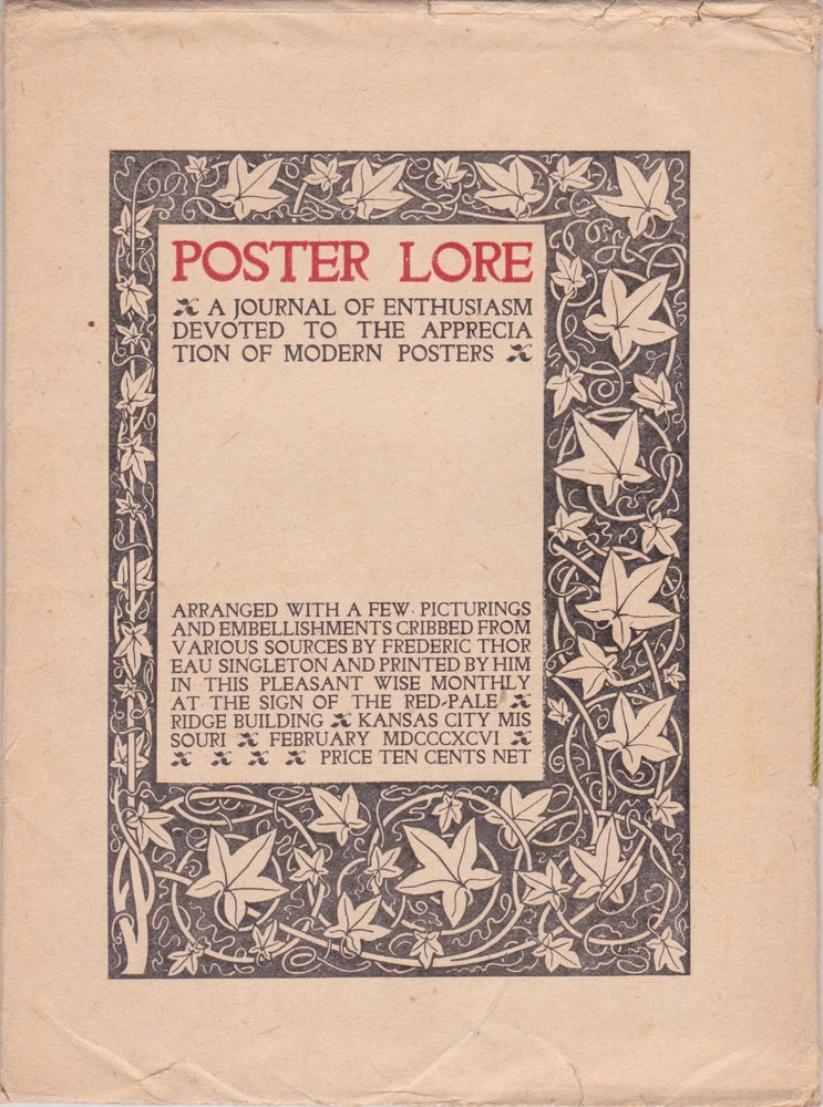Item #1773 Poster Lore: A Journal of Enthusiasm Devoted to the Appreciation of Modern Posters [February 1896, Number 2]. Frederic Thoreau Singleton.