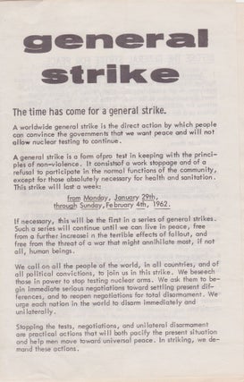 Item #1904 Collection of Ephemera on the General Strike for Peace. General Strike for Peace,...