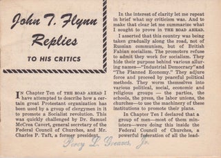 Item #1962 John T. Flynn Replies to His Critics. John T. Flynn