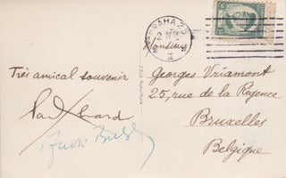 Item #2044 A Postcard Signed by Both Surrealists. Paul Éluard, André Breton