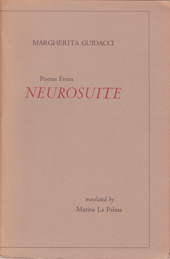 Item #2549 Poems From Neurosuite. Margherita Guidacci.