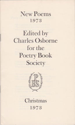 Item #2576 New Poems 1973. Charles Osborne