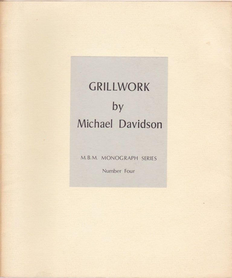 Item #2634 Grillwork. Michael Davidson.