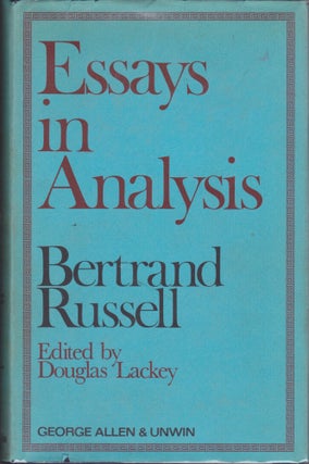 Item #2646 Essays in Analysis. Bertrand Russell