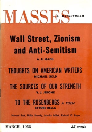 Item #2787 Masses & Mainstream, March 1953 [Vol. 6, No. 3]. Howard Fast, Samuel Sillen