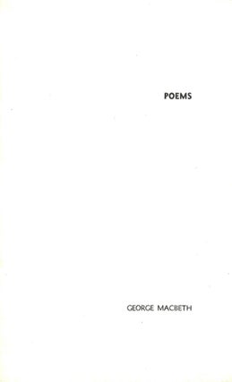 Item #2853 Poems. George MacBeth